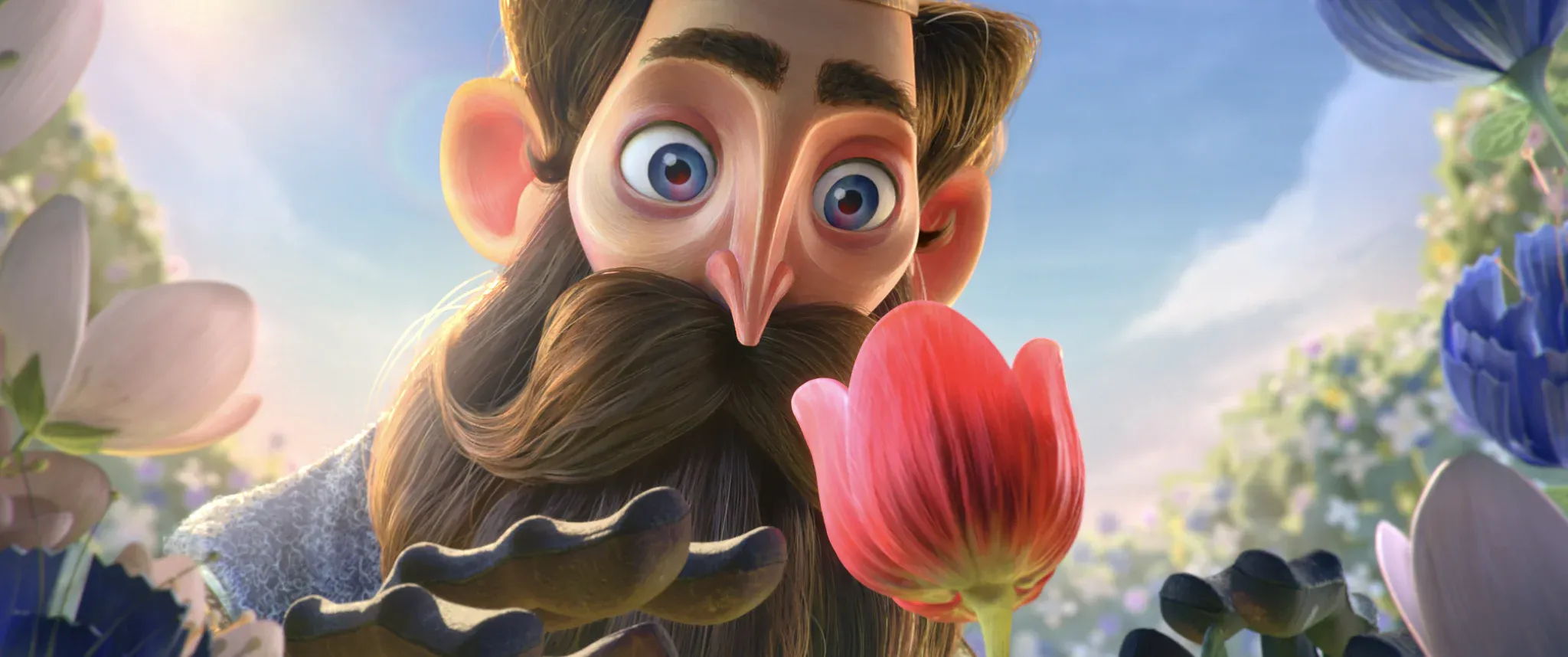 Le Roi Tulipe — the little King discovers a tulip in his garden